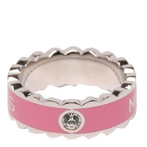 MARC JACOBS pink & silver scalloped ring — size 6